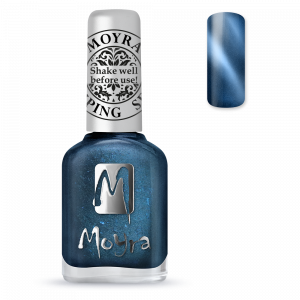 Moyra stamping nail polish Sp 33, Cat Eye Magnetic Blue