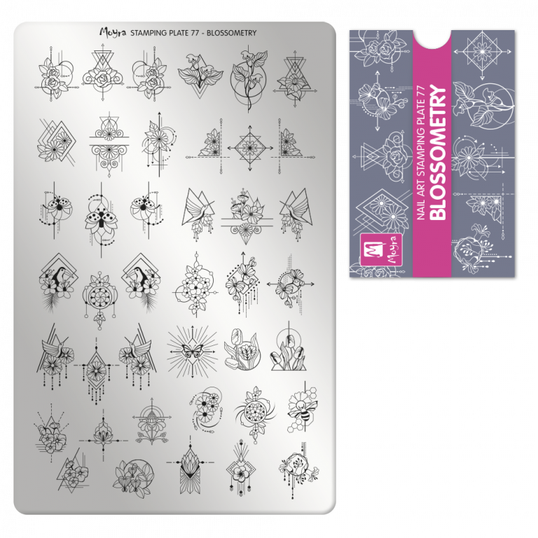 Moyra Stamping Plate 08 Geometry - Plaque Motifs Géométriques Pour Nail Art