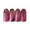 Stamping on tips with Moyra stamping nail polish Sp 32, Cat Eye Magnetic Red