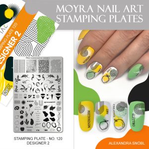 Magnetic red pigment powder by Moyra for nail art stamping