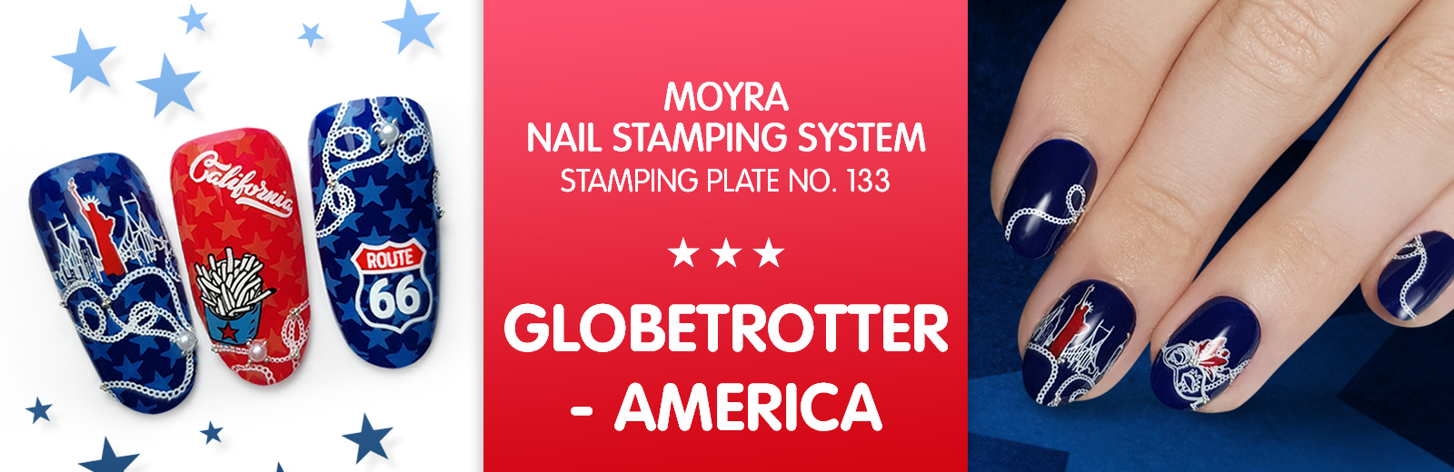 Moyra Stamping plate 133 Globetrotter-America