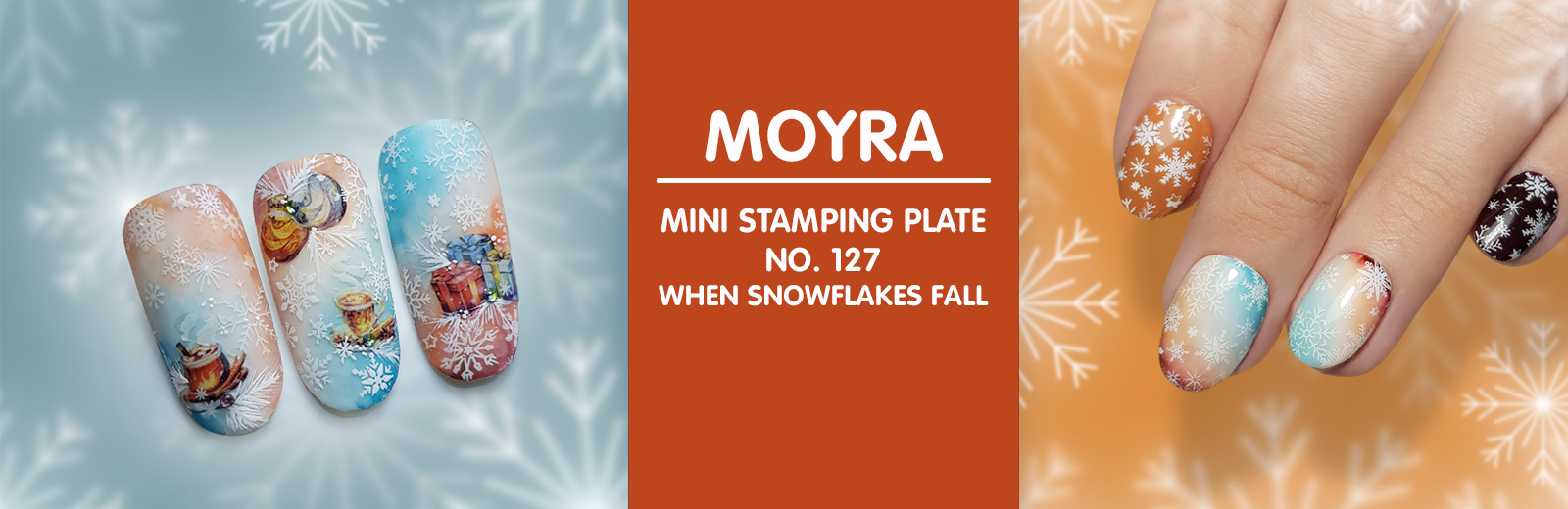 Moyra Mini stamping plate 127 When Snowflakes Fall